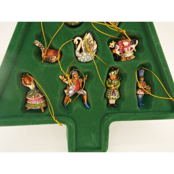 Jim Shore Heartwood Creek Twelve Days of Christmas Mini Ornaments Boxed Set 2006 - Picture 7 of 16